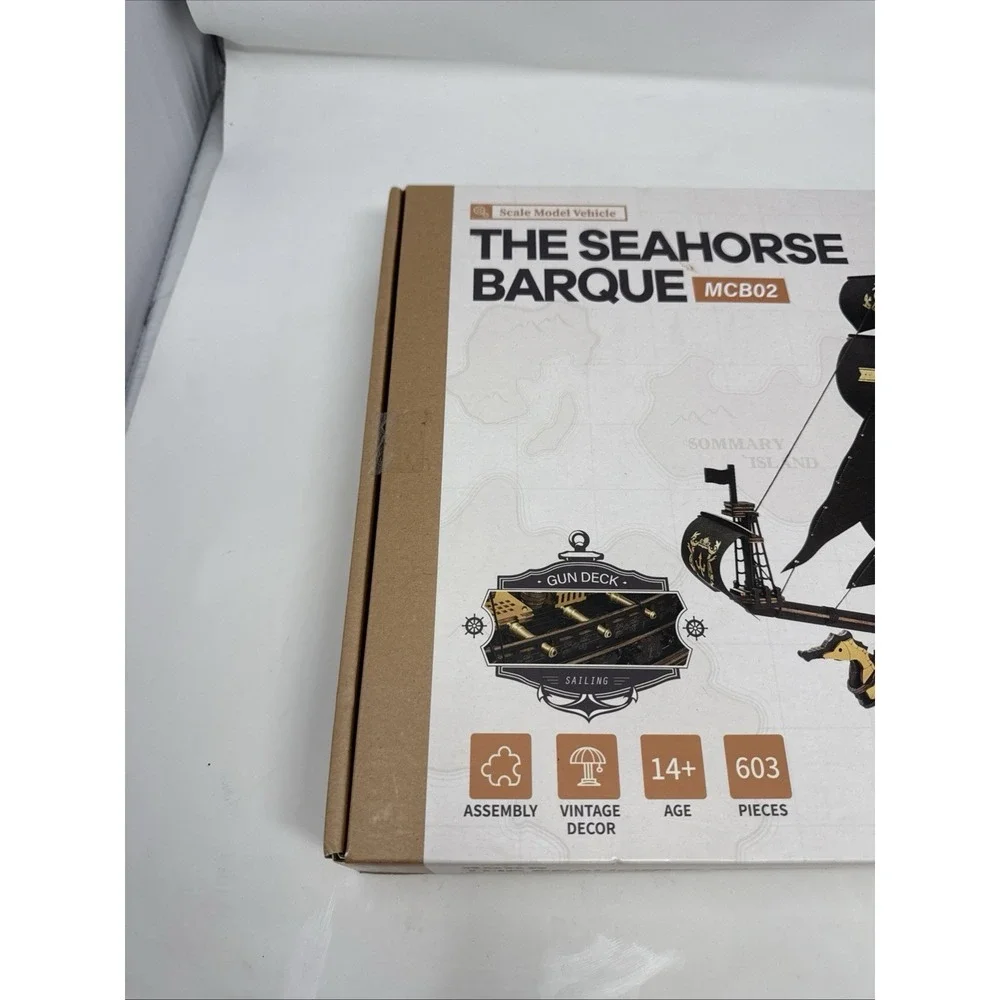 ROKR The Seahorse Barque 3D Wooden Puzzle DIY Ship Model Toys Kits Xmas Gifts B2